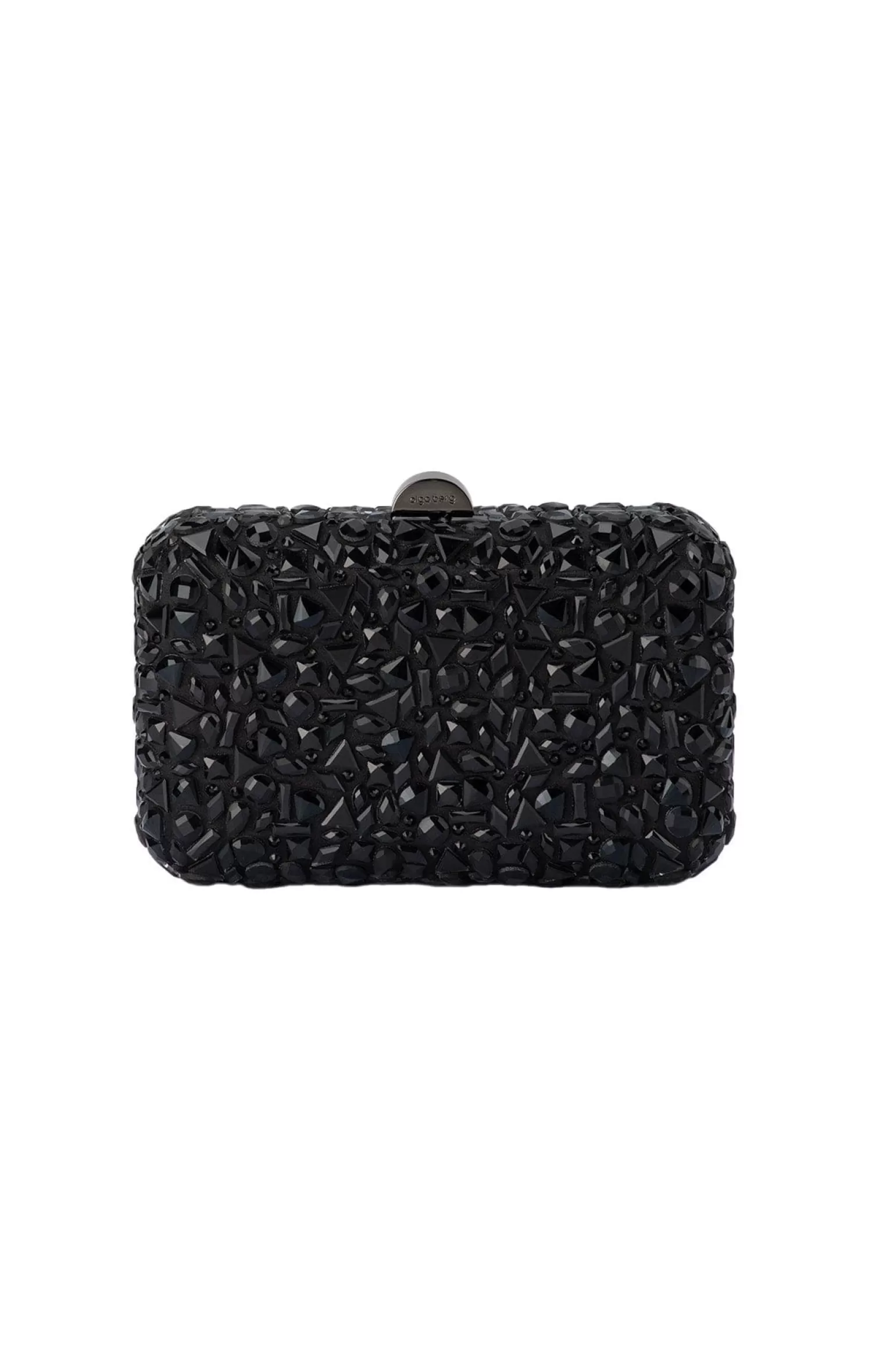 Olga Berg AVIVA CRYSTAL CLUTCH IN BLACK