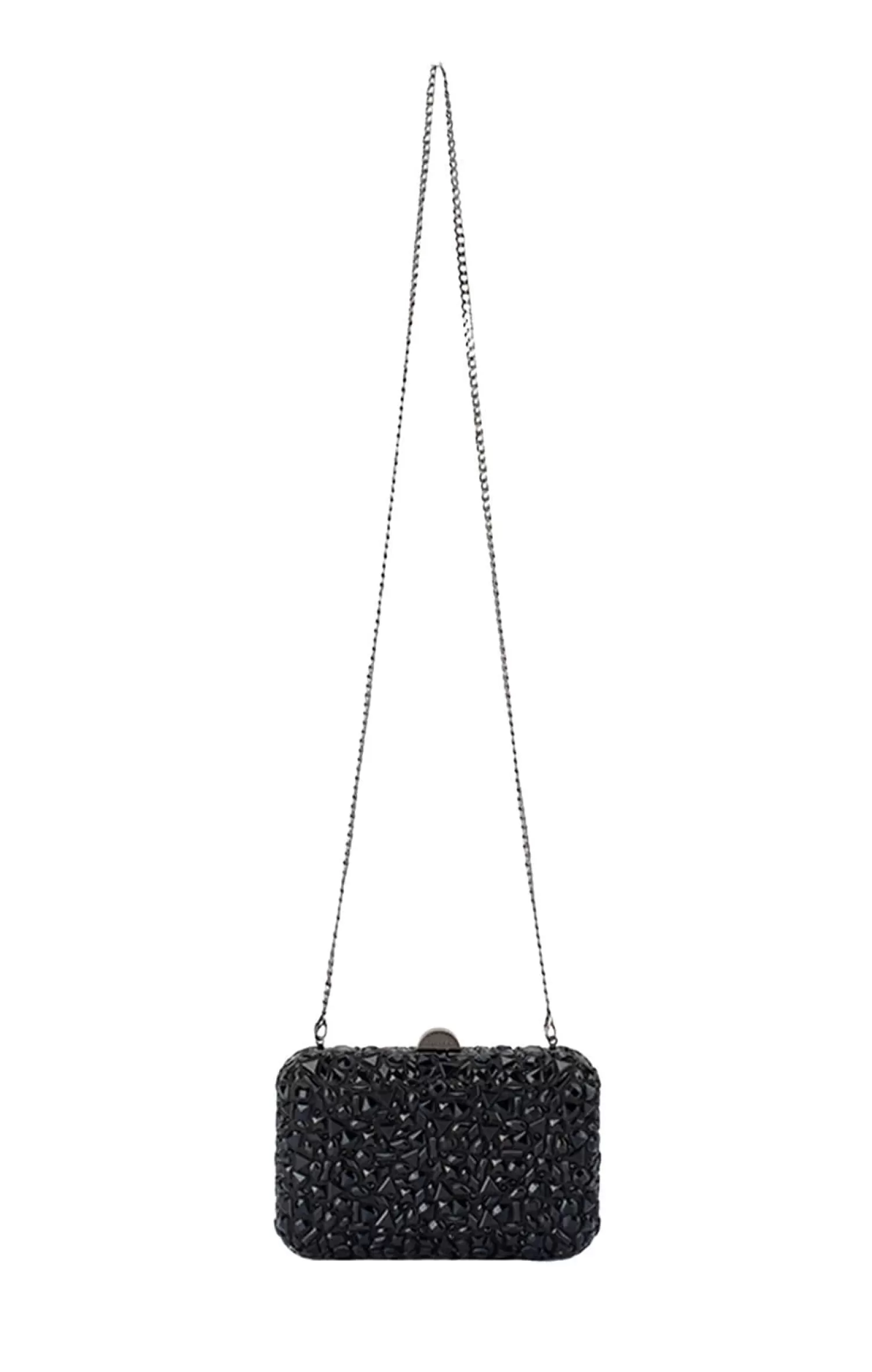 Olga Berg AVIVA CRYSTAL CLUTCH IN BLACK