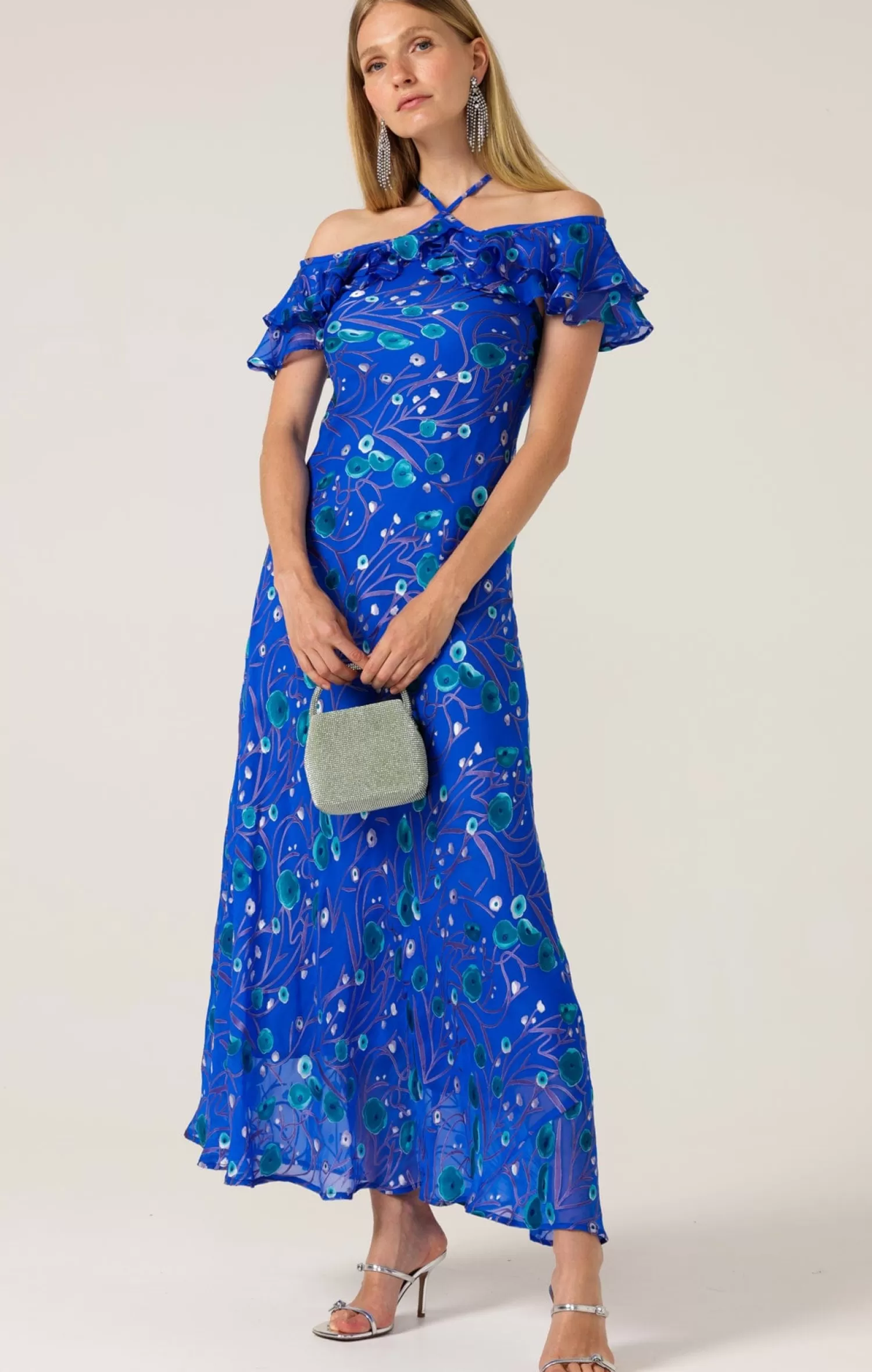 SACHA DRAKE BLUE BIRD BIAS DRESS