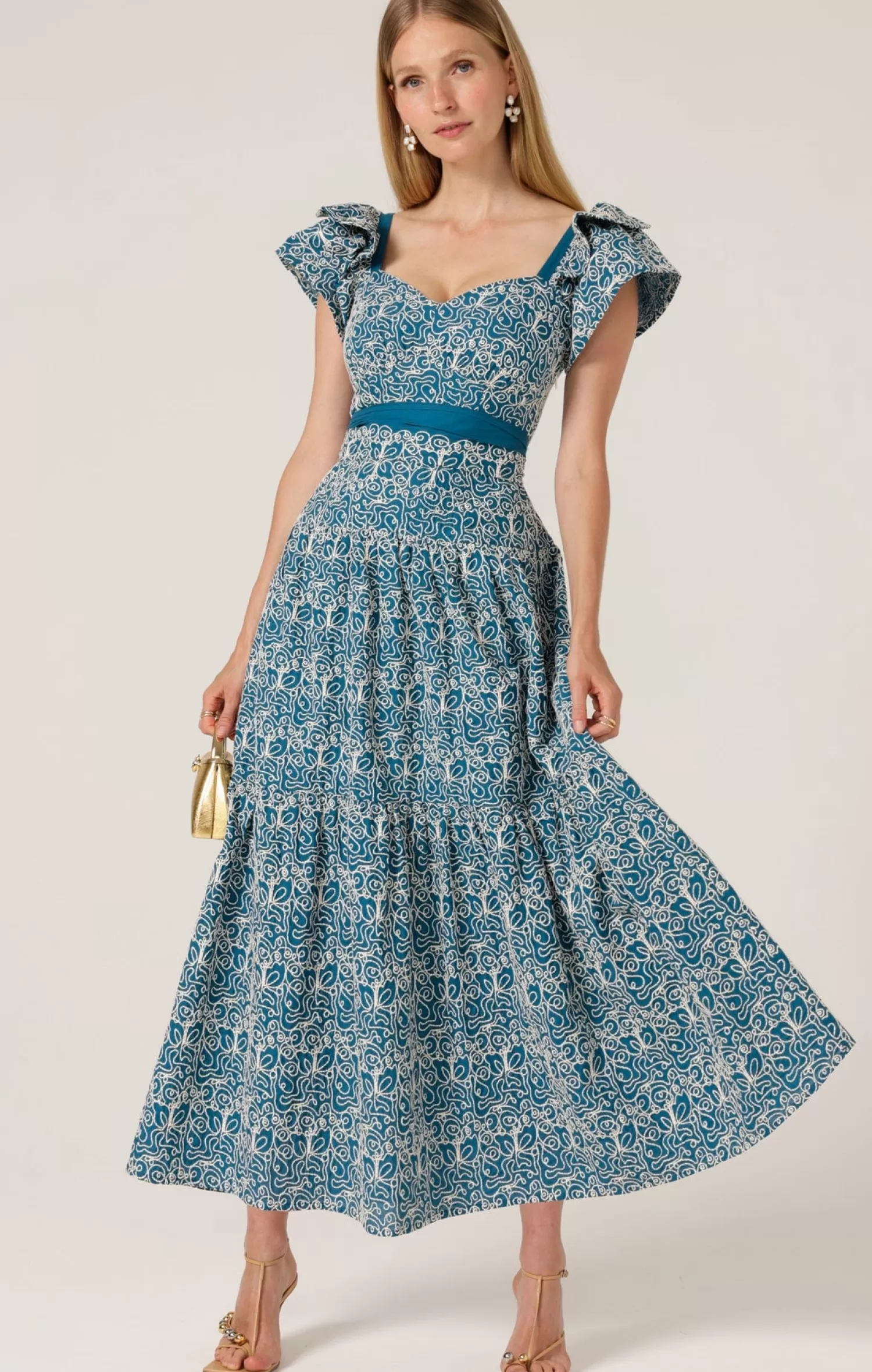 SACHA DRAKE BLUE WING MAXI DRESS