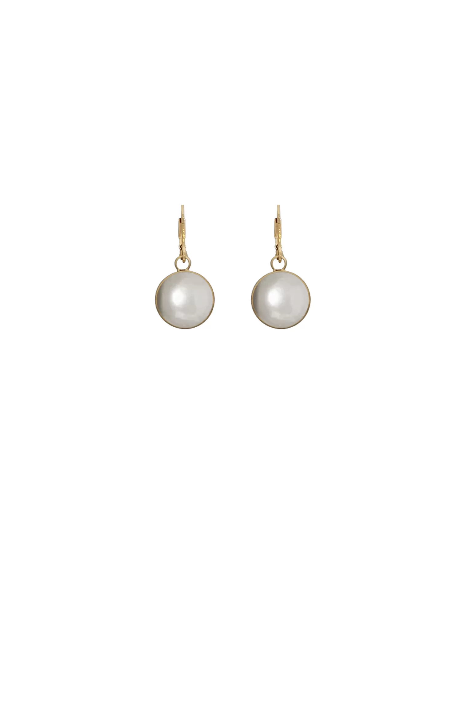 Adorne CALI FAUX PEARL METAL BALL EARRING IN