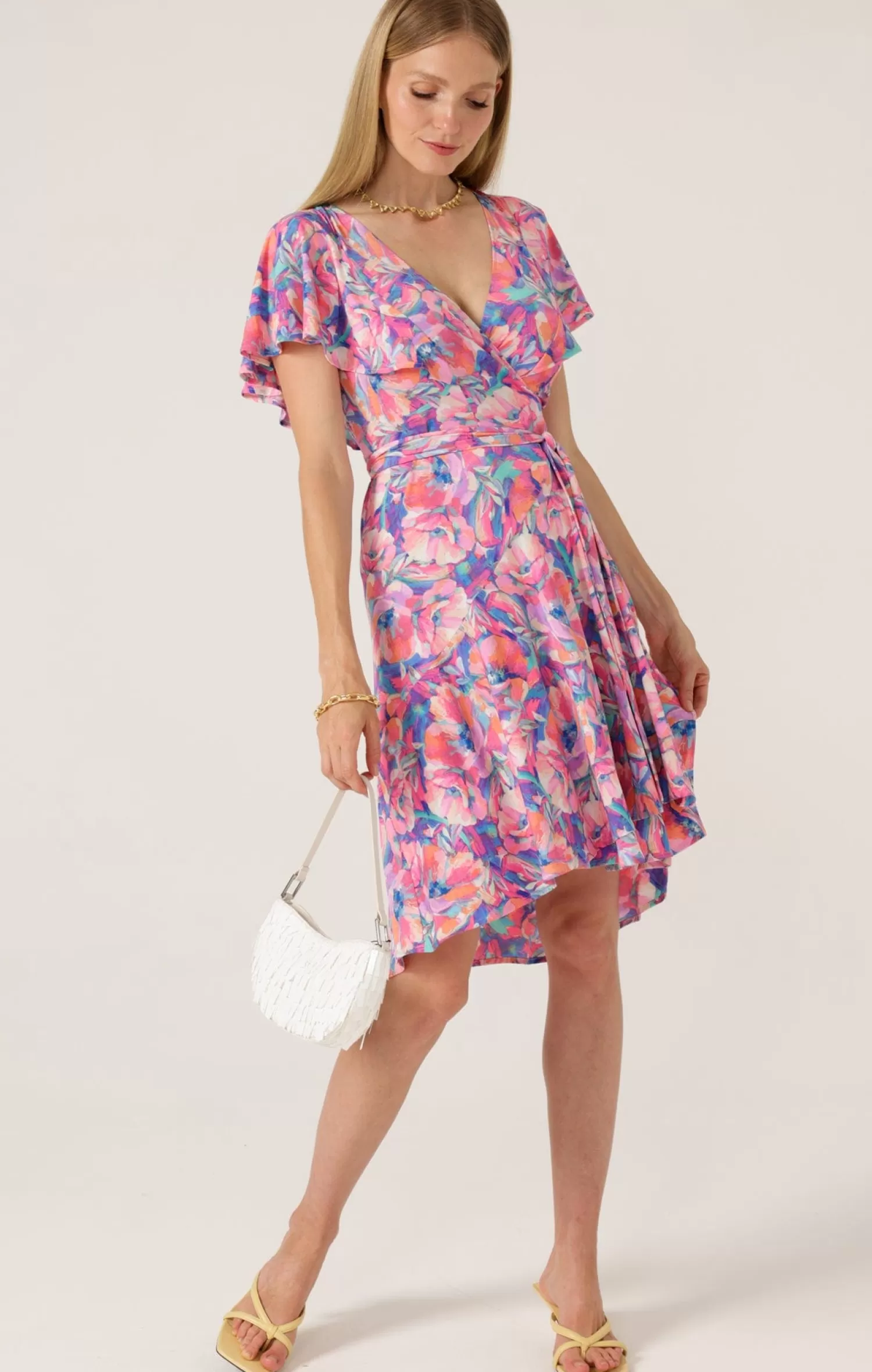 SACHA DRAKE CARRACA LILA WRAP DRESS