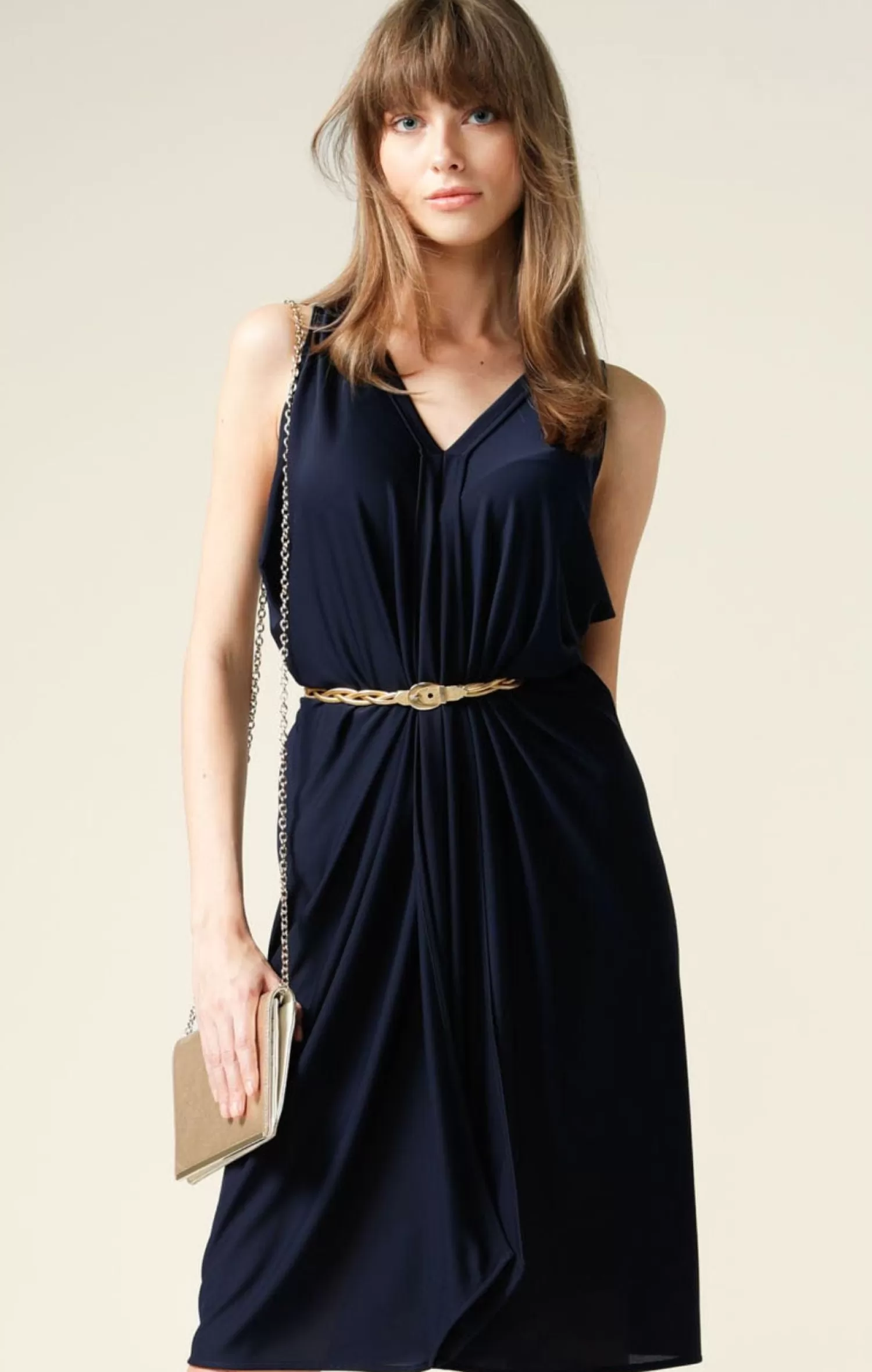 SACHA DRAKE COLUMN DRAPE DRESS IN