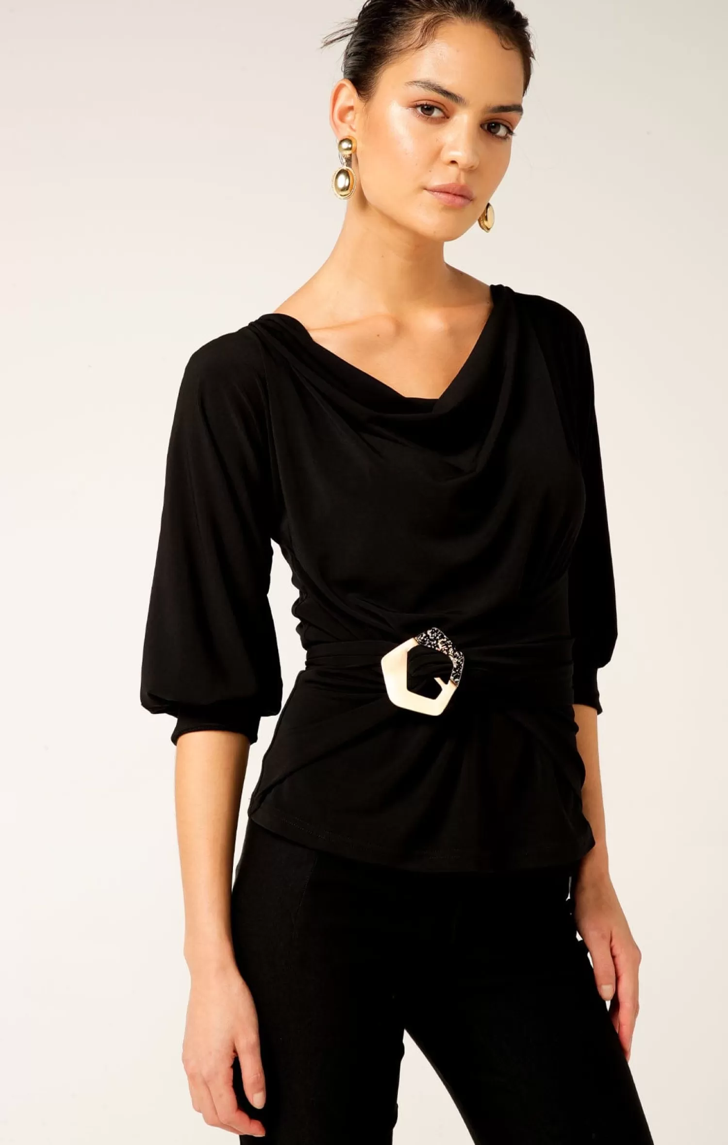 SACHA DRAKE COWL TIE DRAPE TOP IN