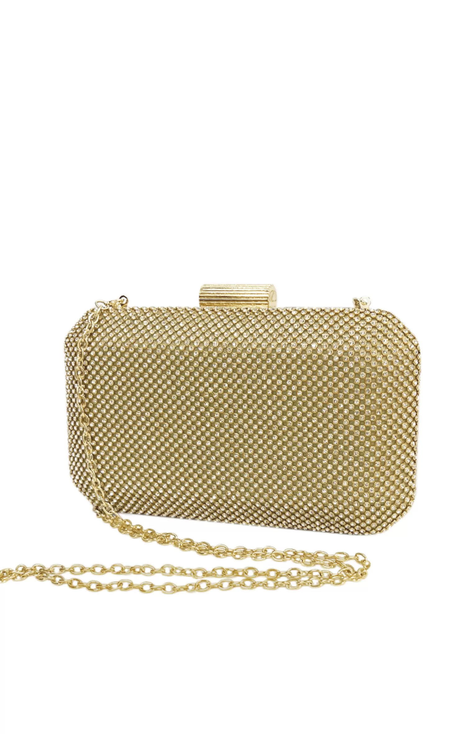 Adorne DIAMANTE MESH STRUCTURED CLUTCH IN