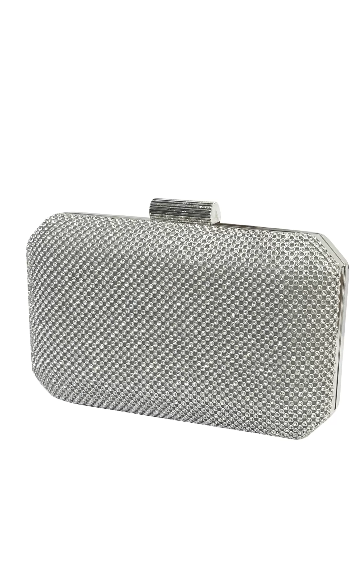 Adorne DIAMANTE MESH STRUCTURED CLUTCH IN