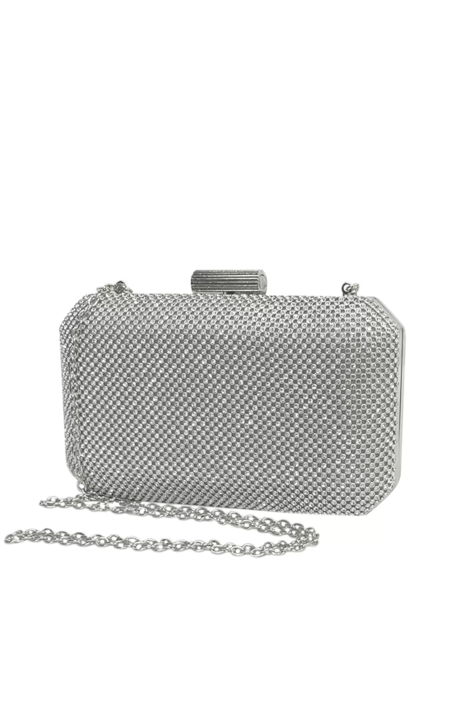 Adorne DIAMANTE MESH STRUCTURED CLUTCH IN