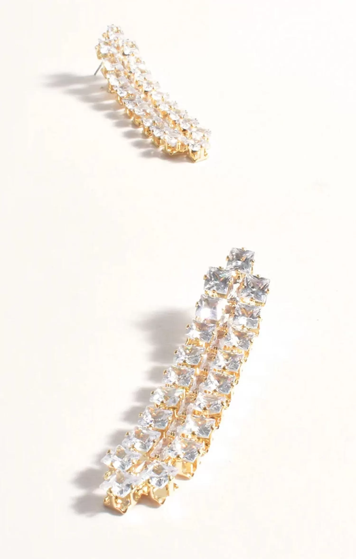 ADORNE DIAMANTE PANEL DROP EARRING IN