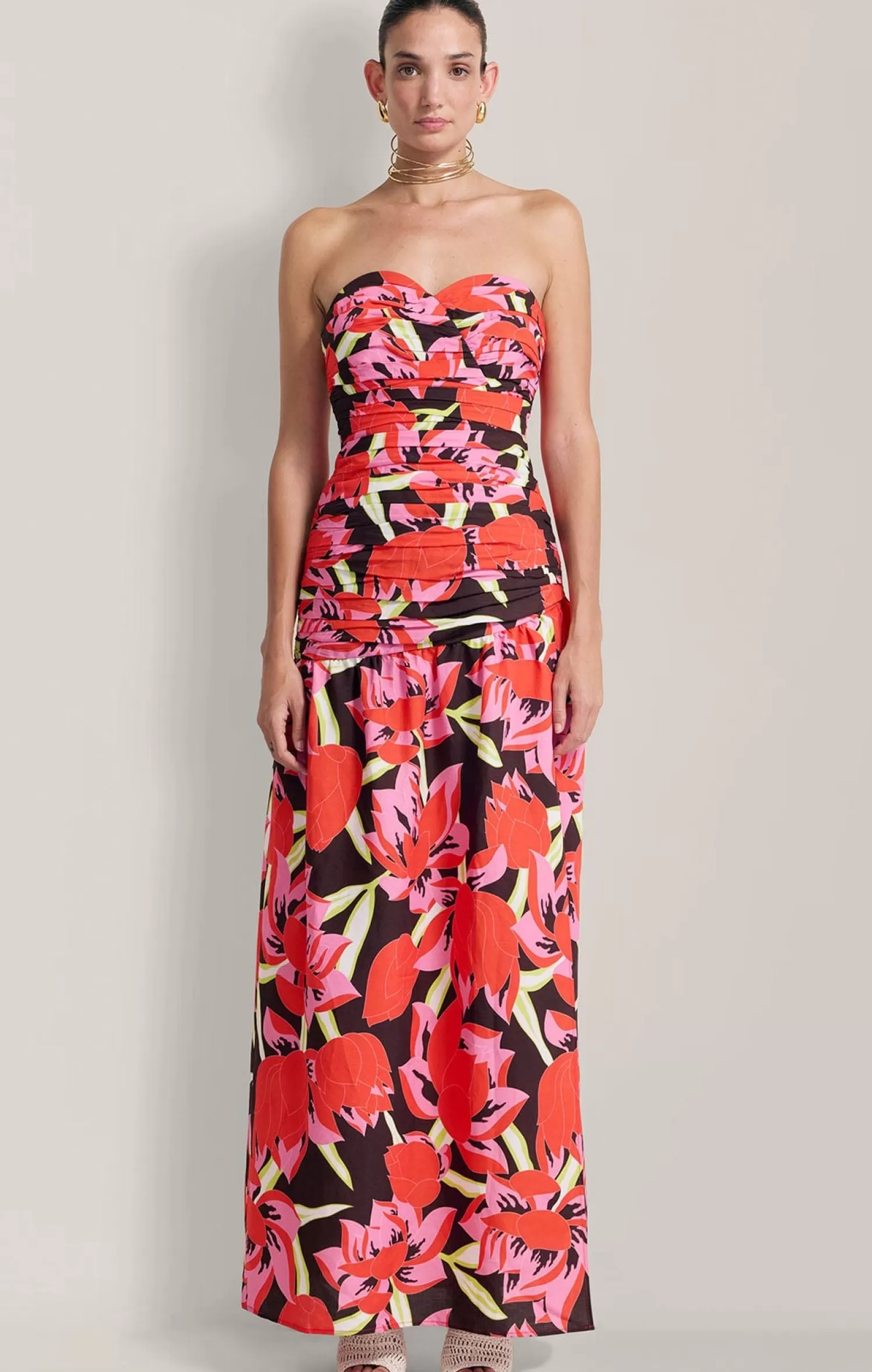 The Wolf Gang DOLCIE MAXI DRESS IN ROJO PRINT