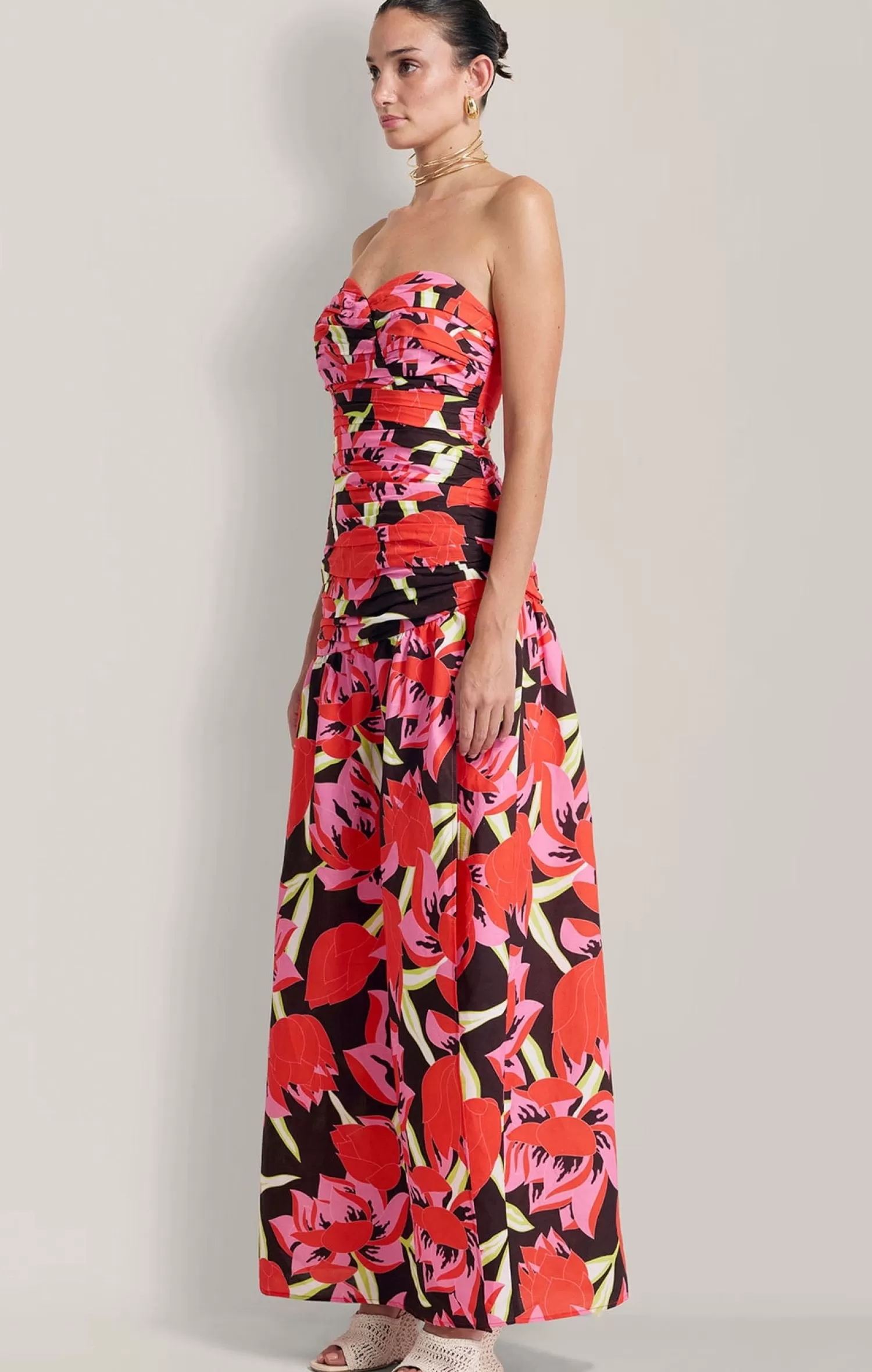 The Wolf Gang DOLCIE MAXI DRESS IN ROJO PRINT