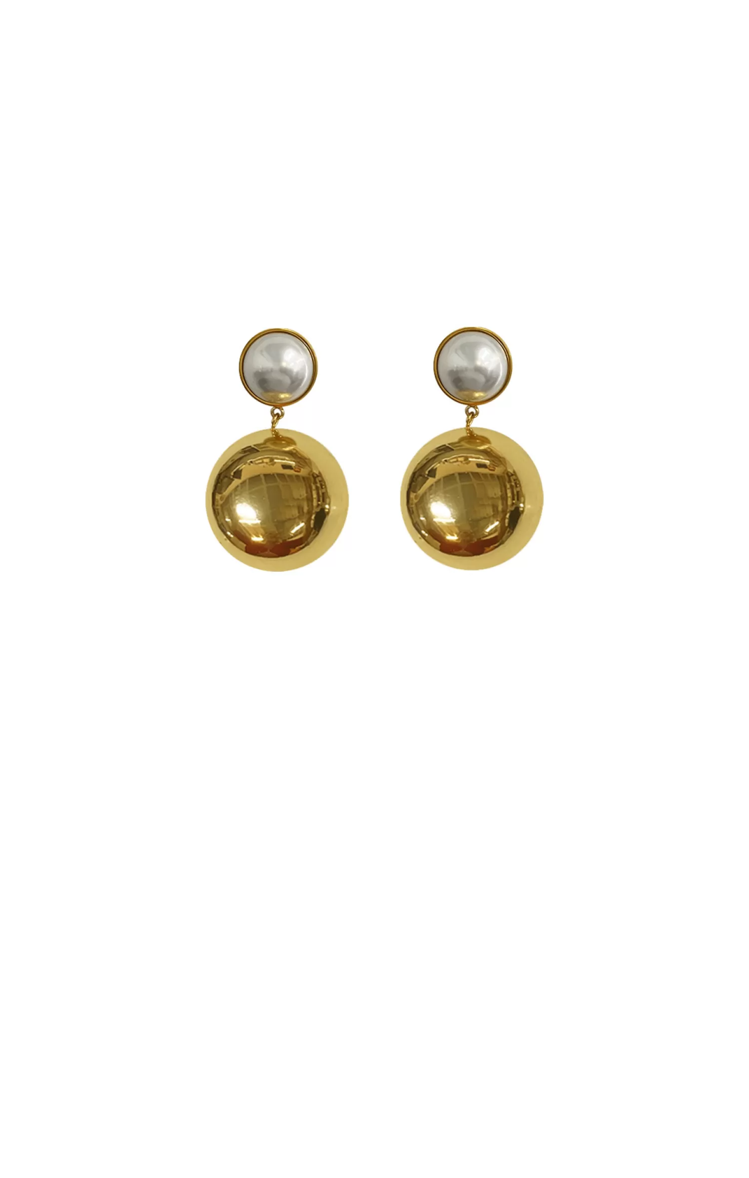 ADORNE FAUX PEARL DISC DROP EARRING IN