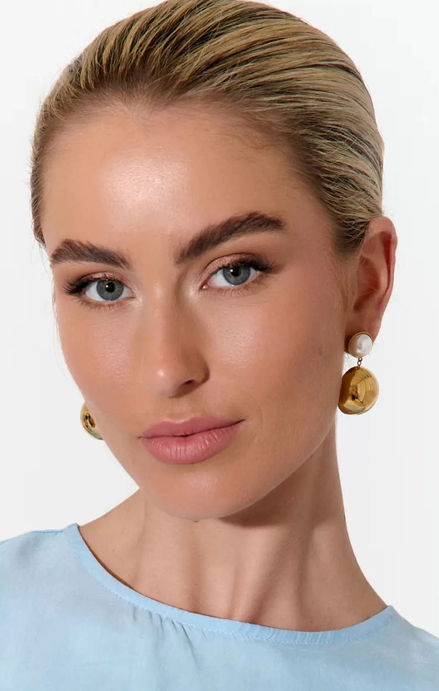 ADORNE FAUX PEARL DISC DROP EARRING IN