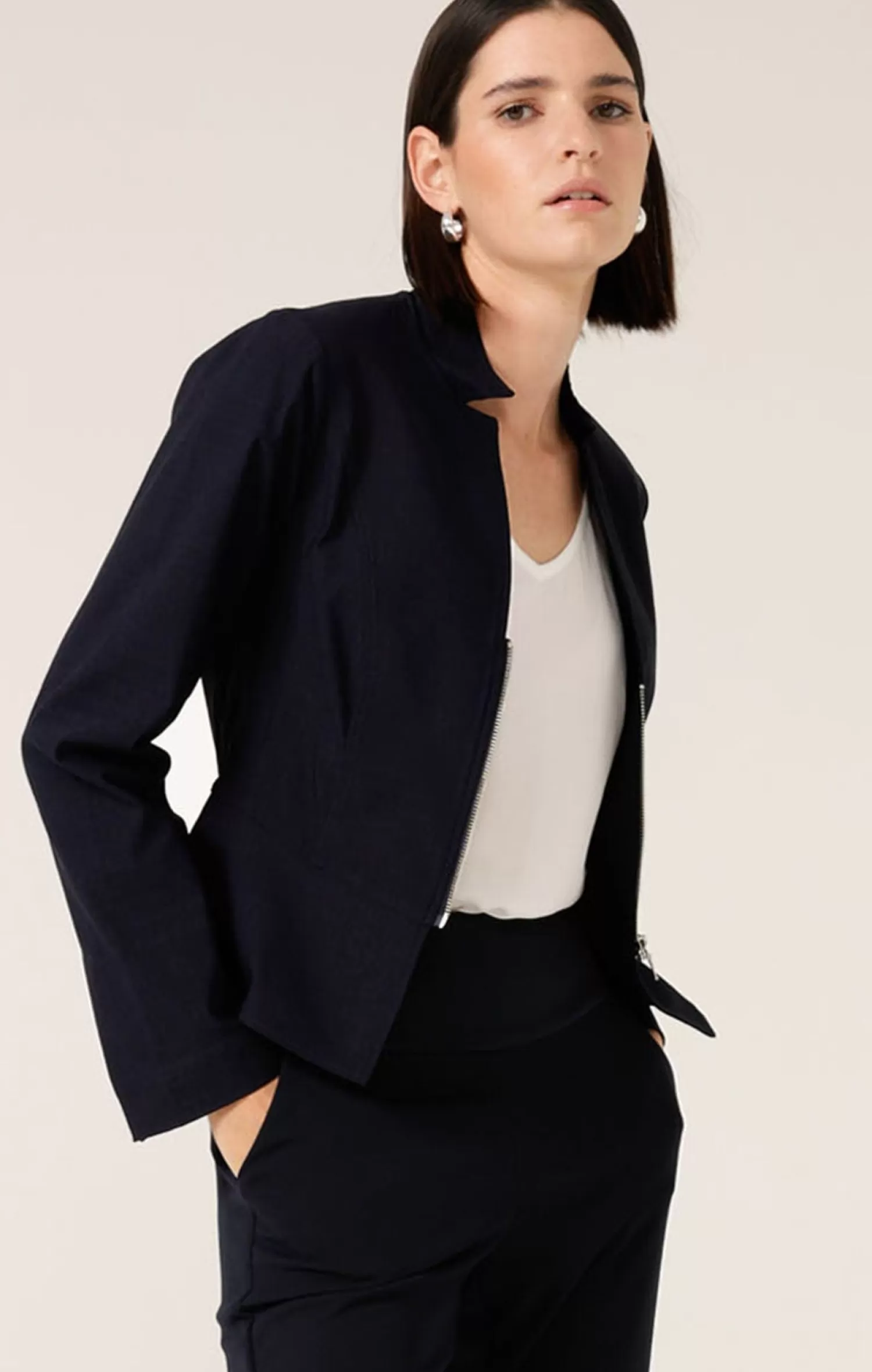 SACHA DRAKE FRONT ZIP PEPLUM JACKET IN