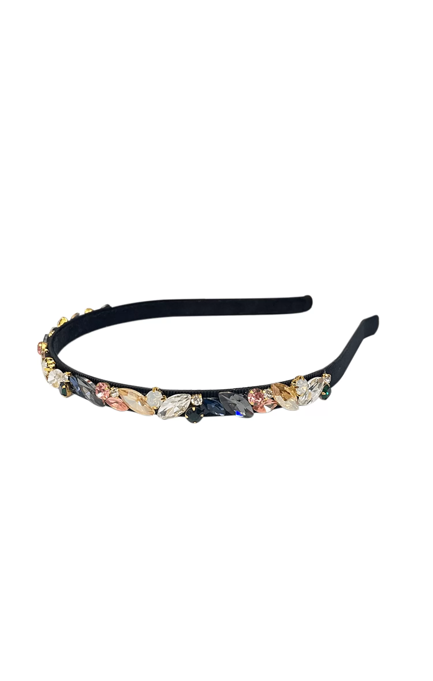 Adorne JASMINE JEWELLED HEADBAND IN BLACK MULTI