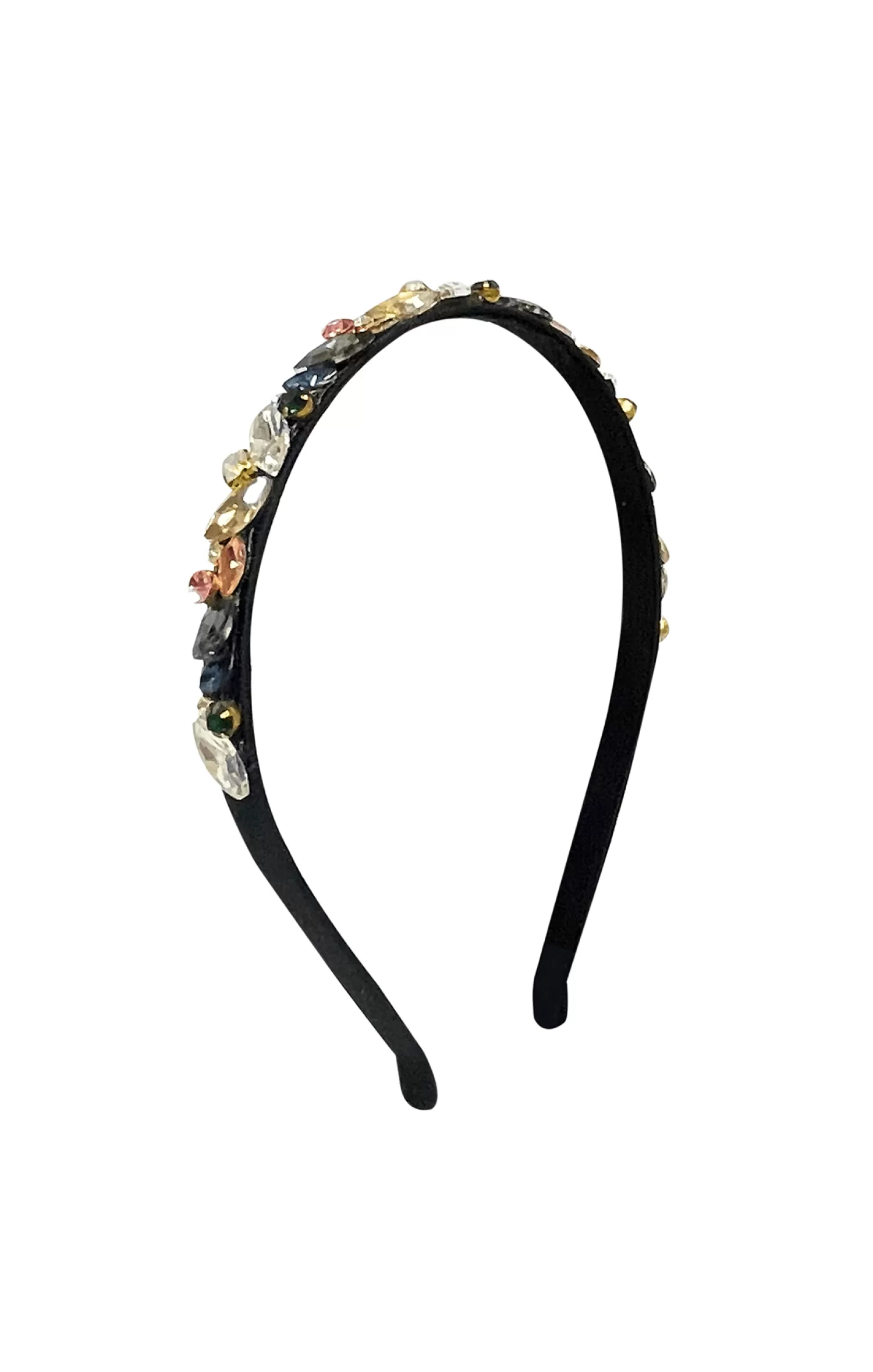 Adorne JASMINE JEWELLED HEADBAND IN BLACK MULTI