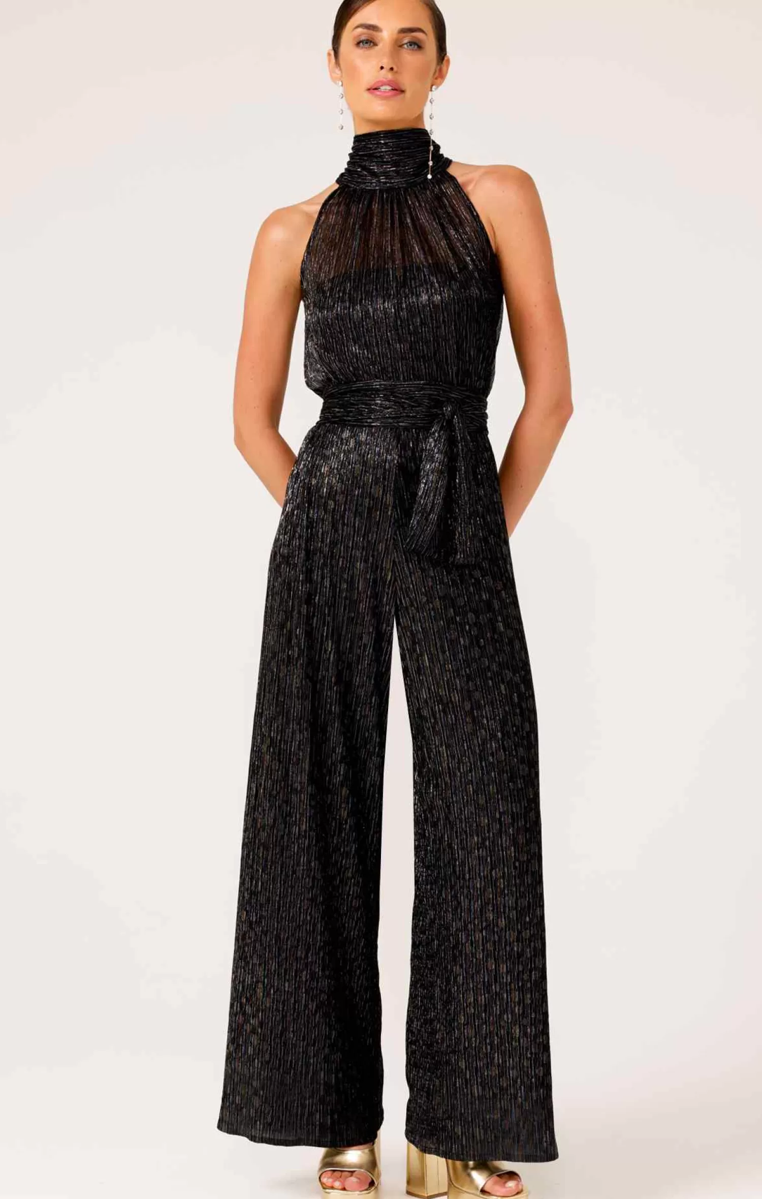 SACHA DRAKE MARBLE SKY JUMPSUIT IN BLACK MULTI