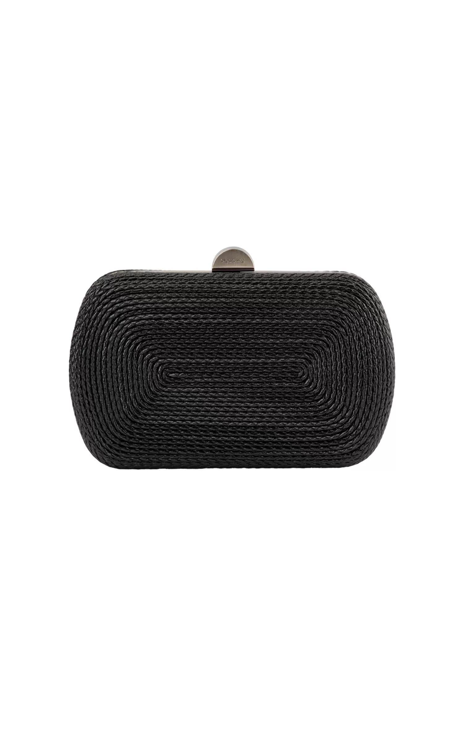 Olga Berg MARTINA COILED ROPE CLUTCH IN BLACK