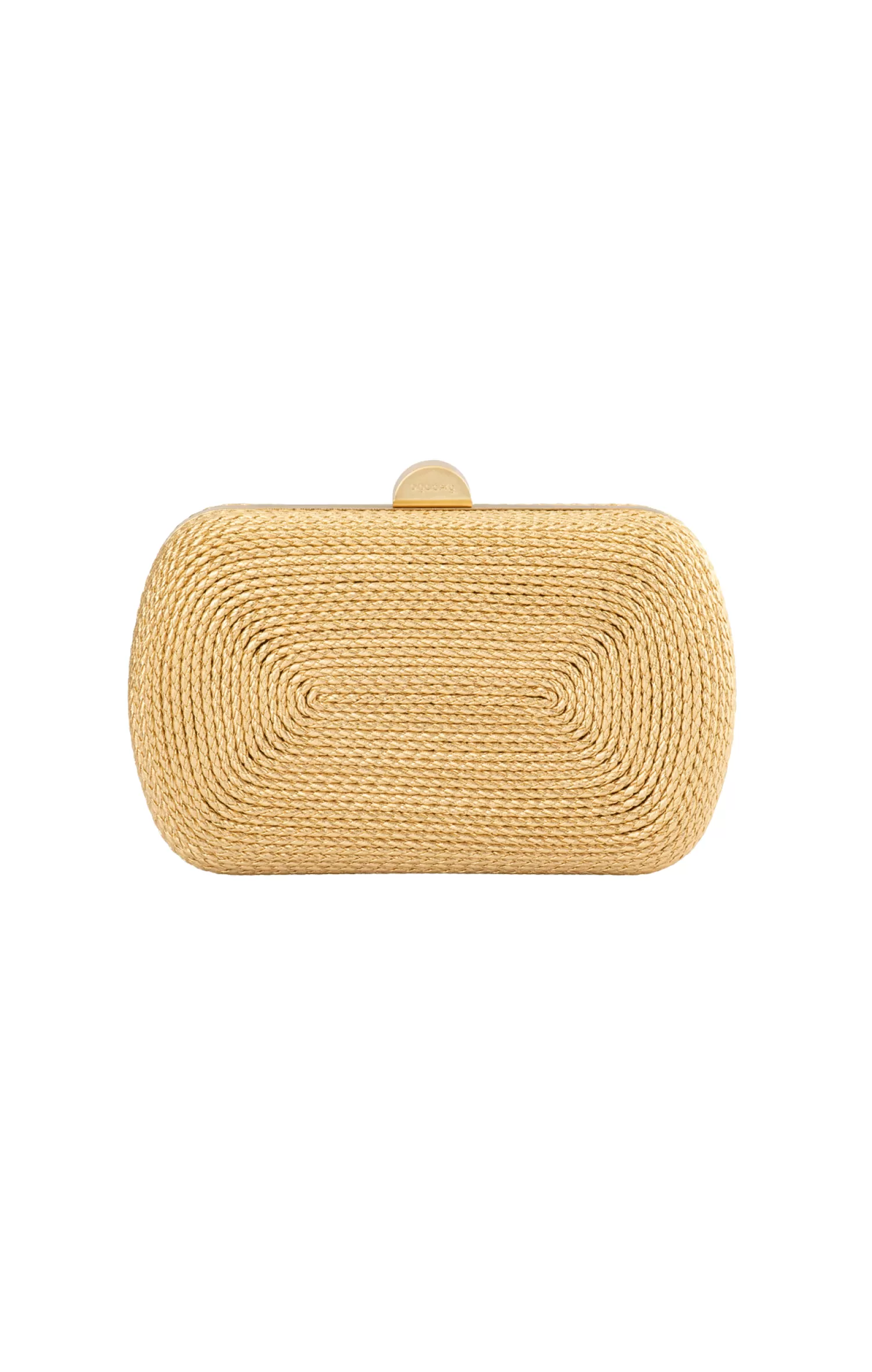 Olga Berg MARTINA COILED ROPE CLUTCH IN GOLD