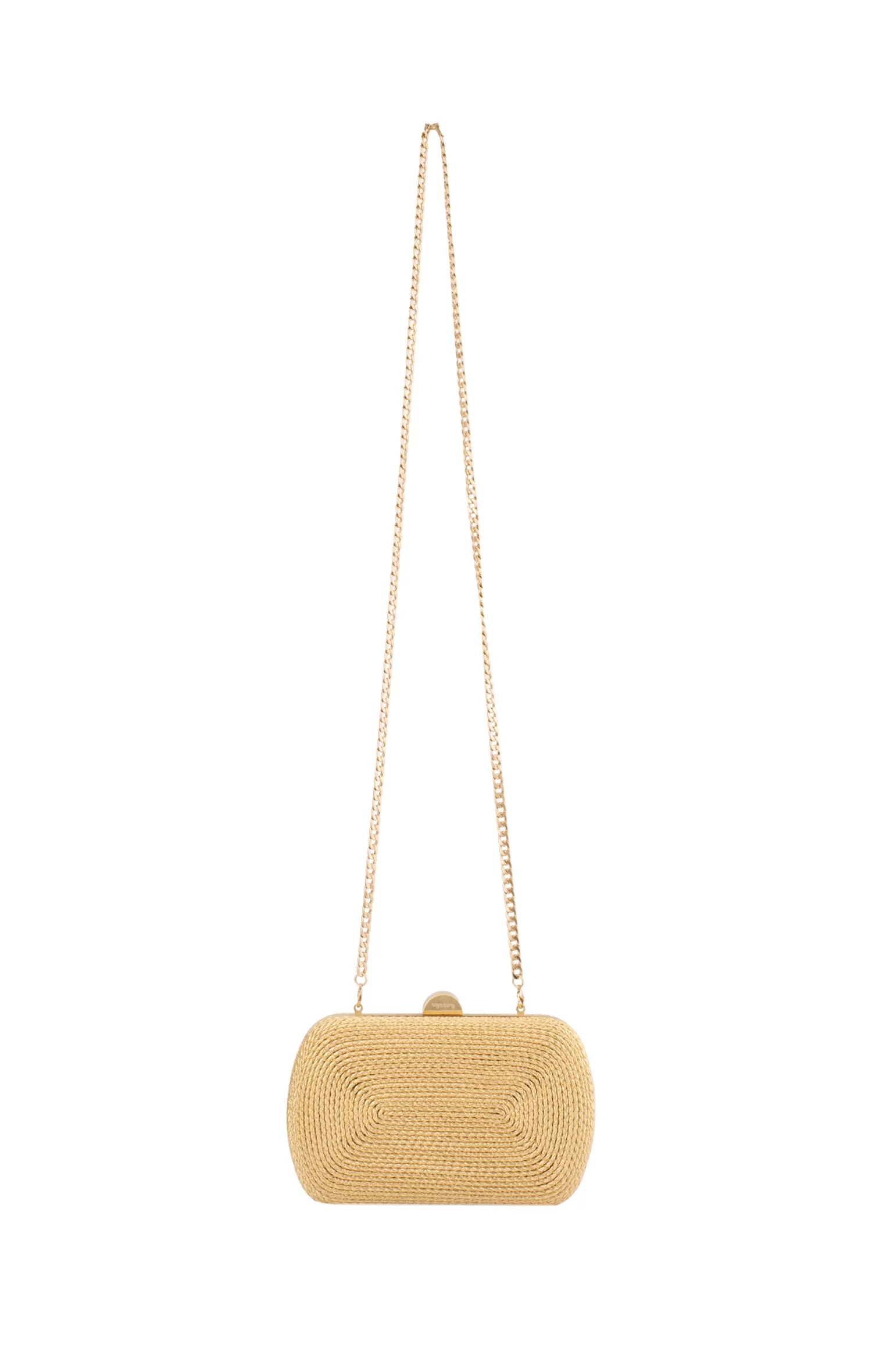 Olga Berg MARTINA COILED ROPE CLUTCH IN GOLD