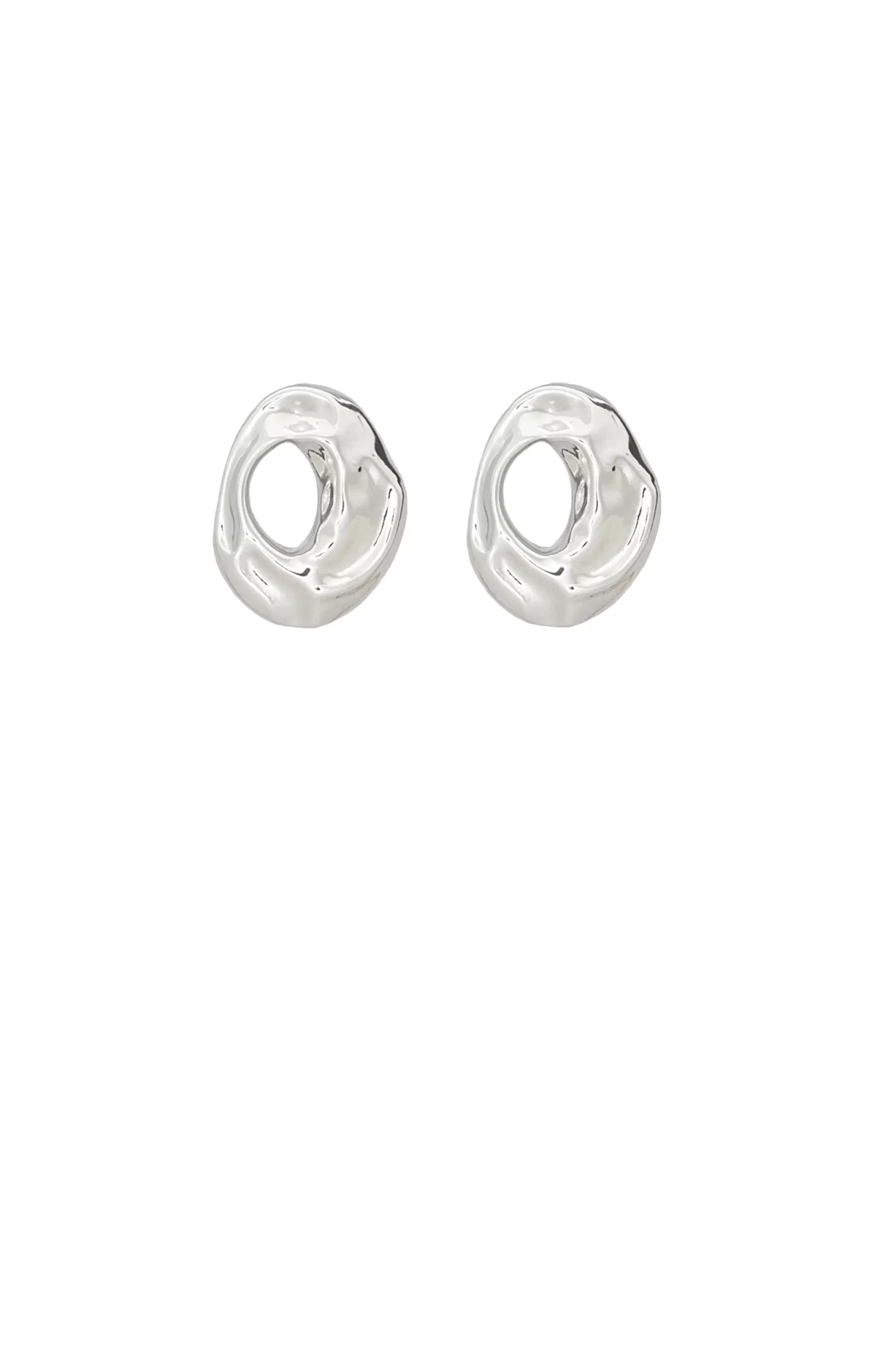 Adorne ORGANIC METAL CUT OUT EARRING IN