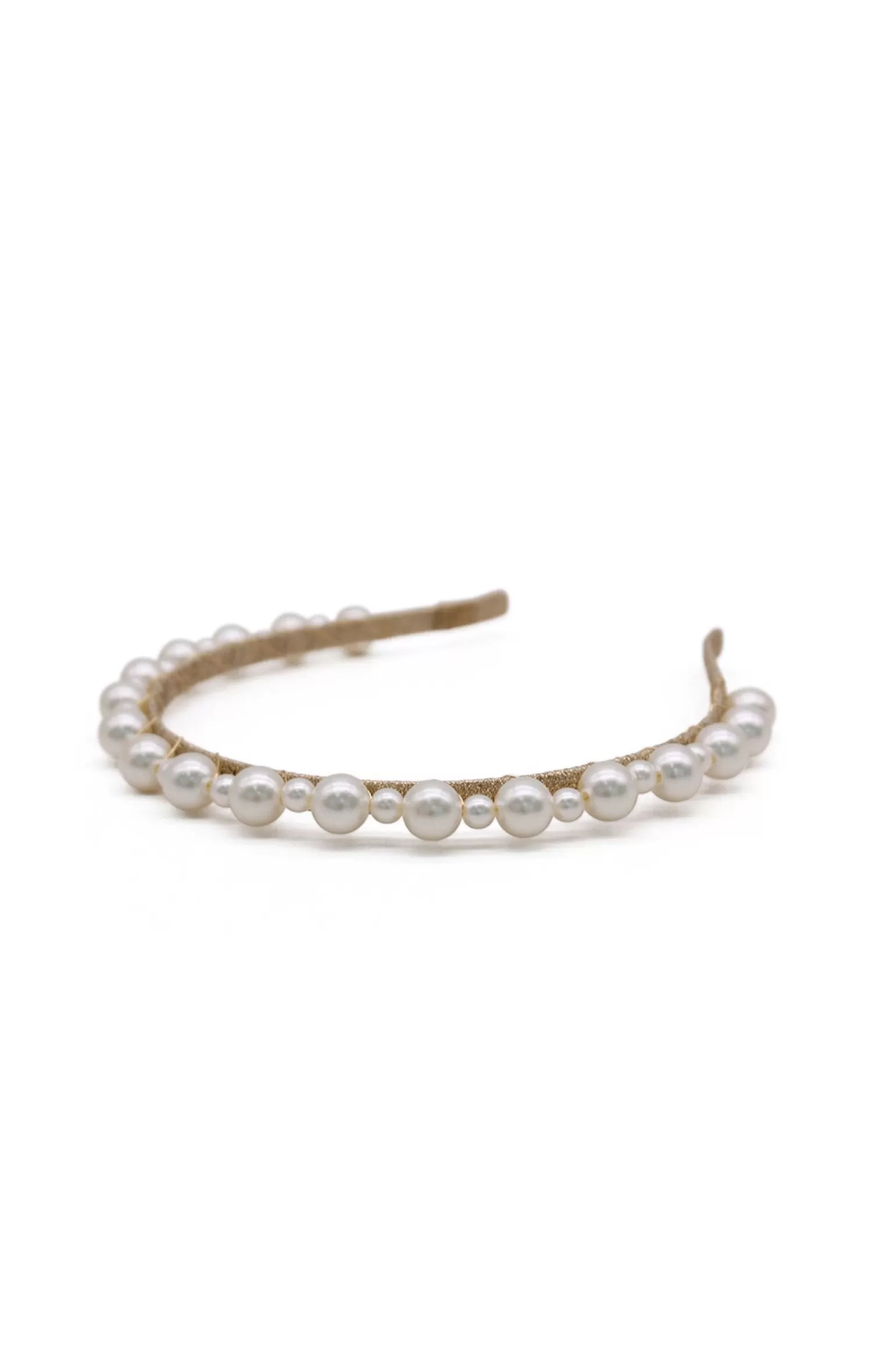 Morgan & Taylor PERLA HEADBAND IN PEARL AND GOLD