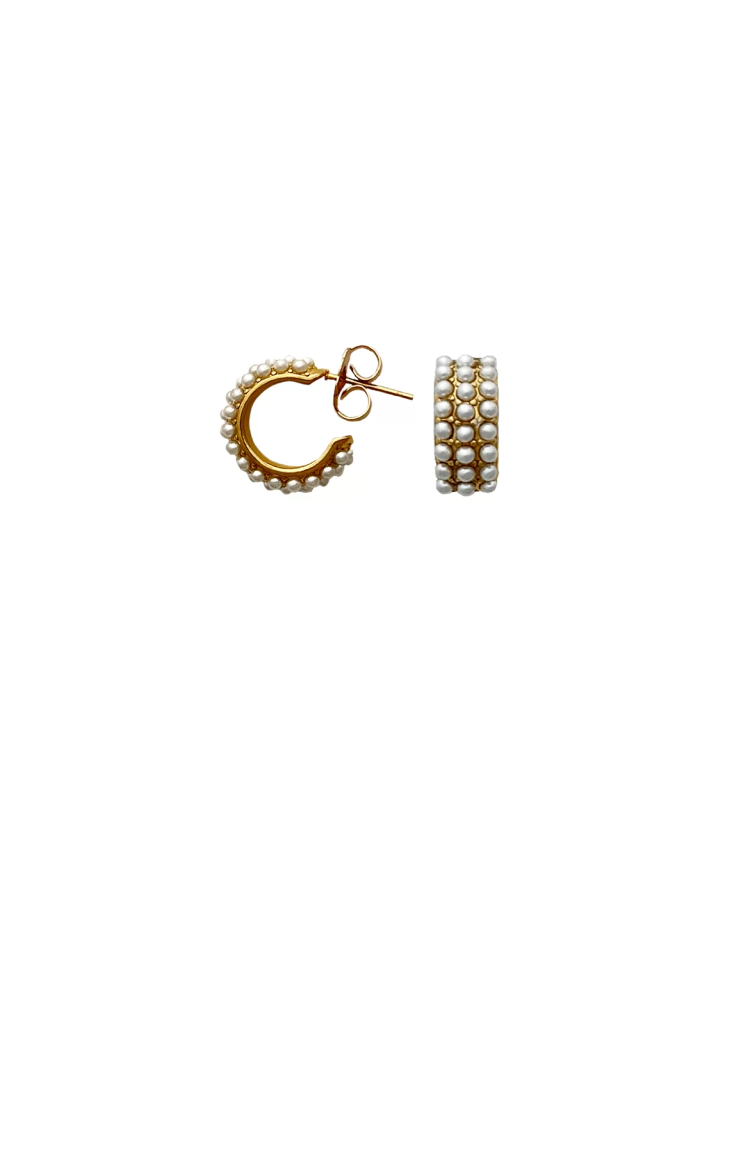 SACHA DRAKE QUINCY PEARL MINI HOOPS IN