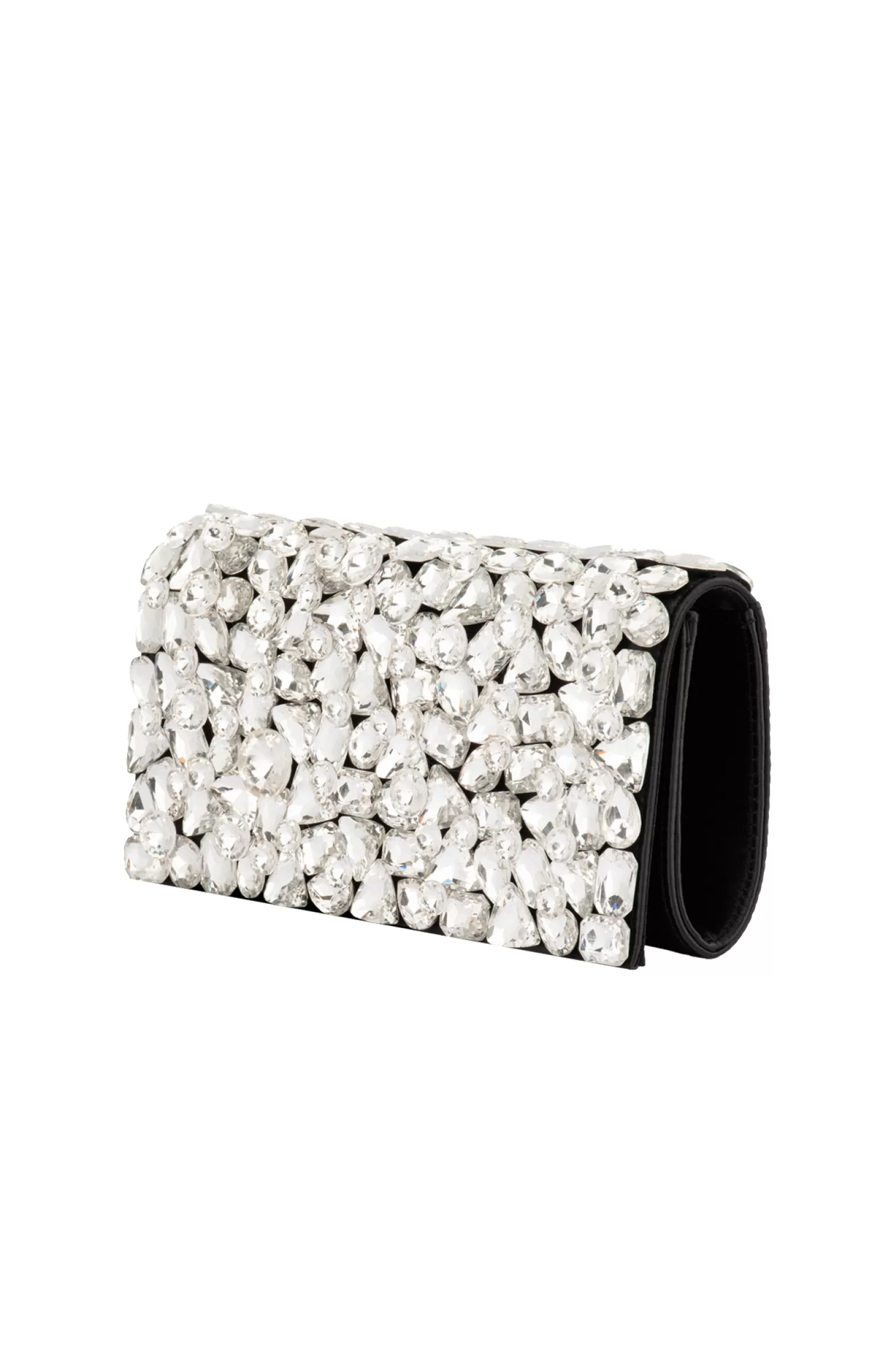 Olga Berg RENATA CRYSTAL ENCRUSTED CLUTCH IN