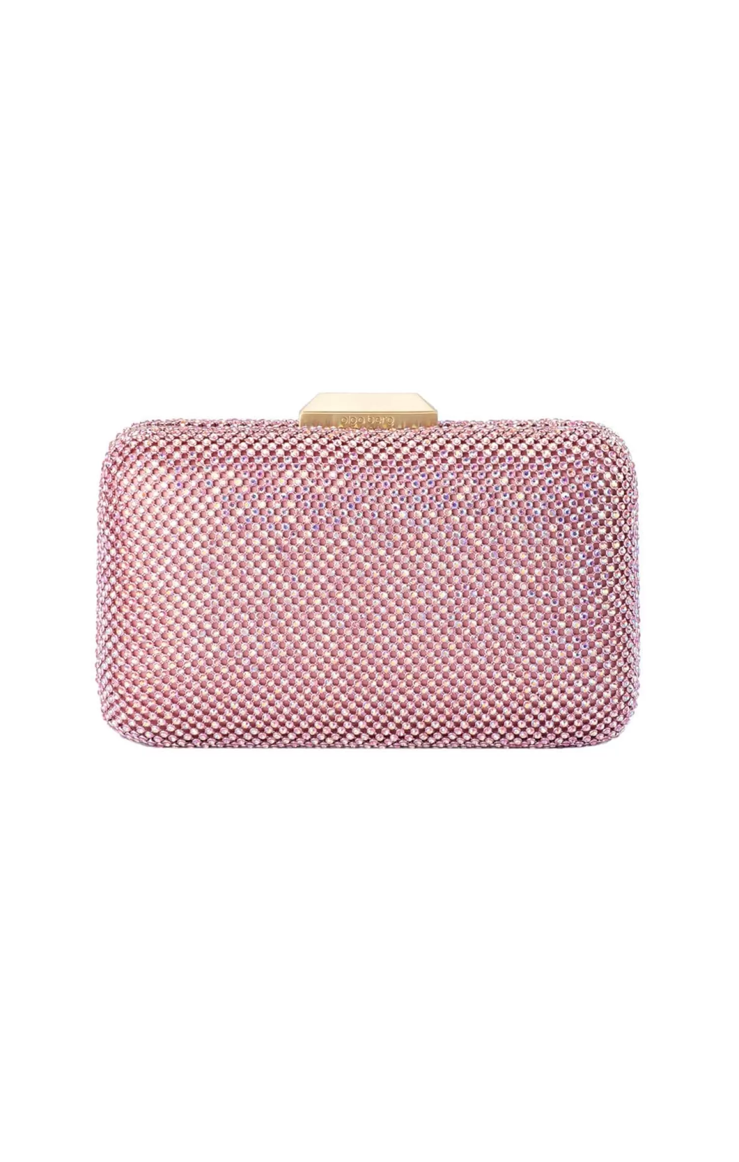 Olga Berg RONNY CRYSTAL MESH CLUTCH IN