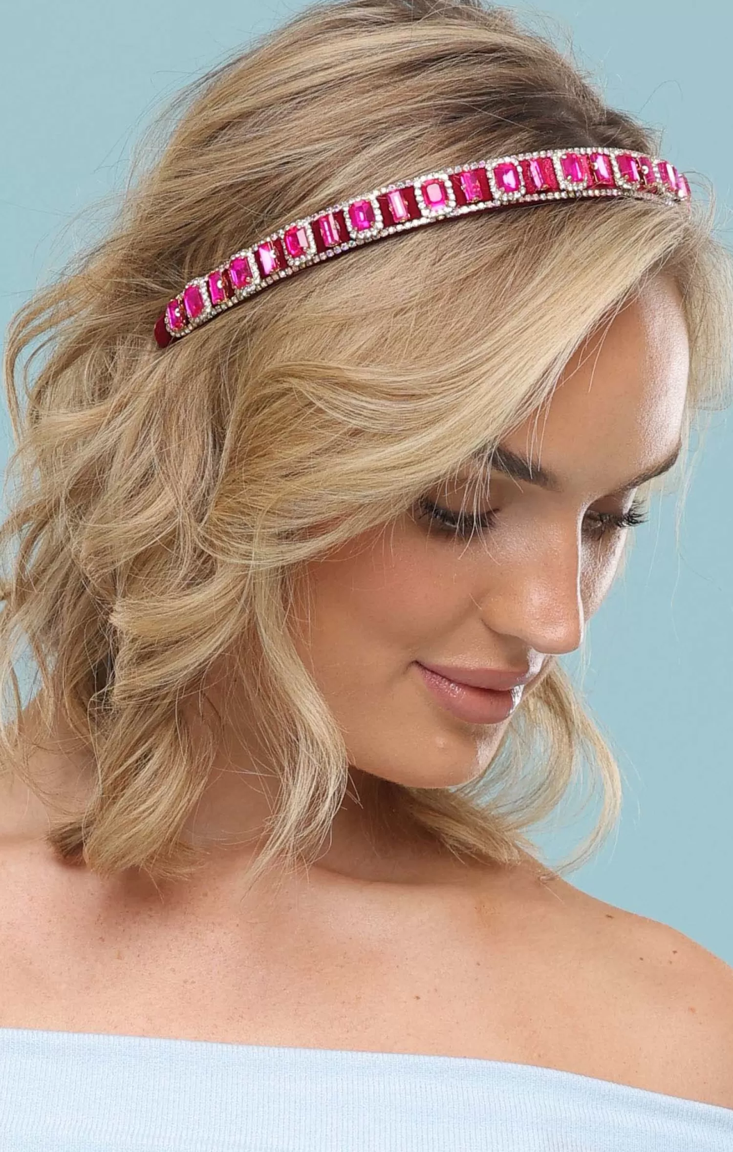 Morgan & Taylor SABINE HEADBAND IN HOT PINK