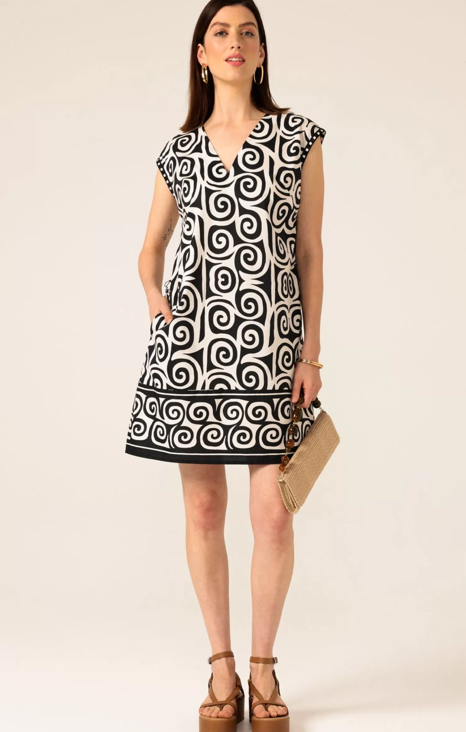 SACHA DRAKE SHAKER SHIFT DRESS