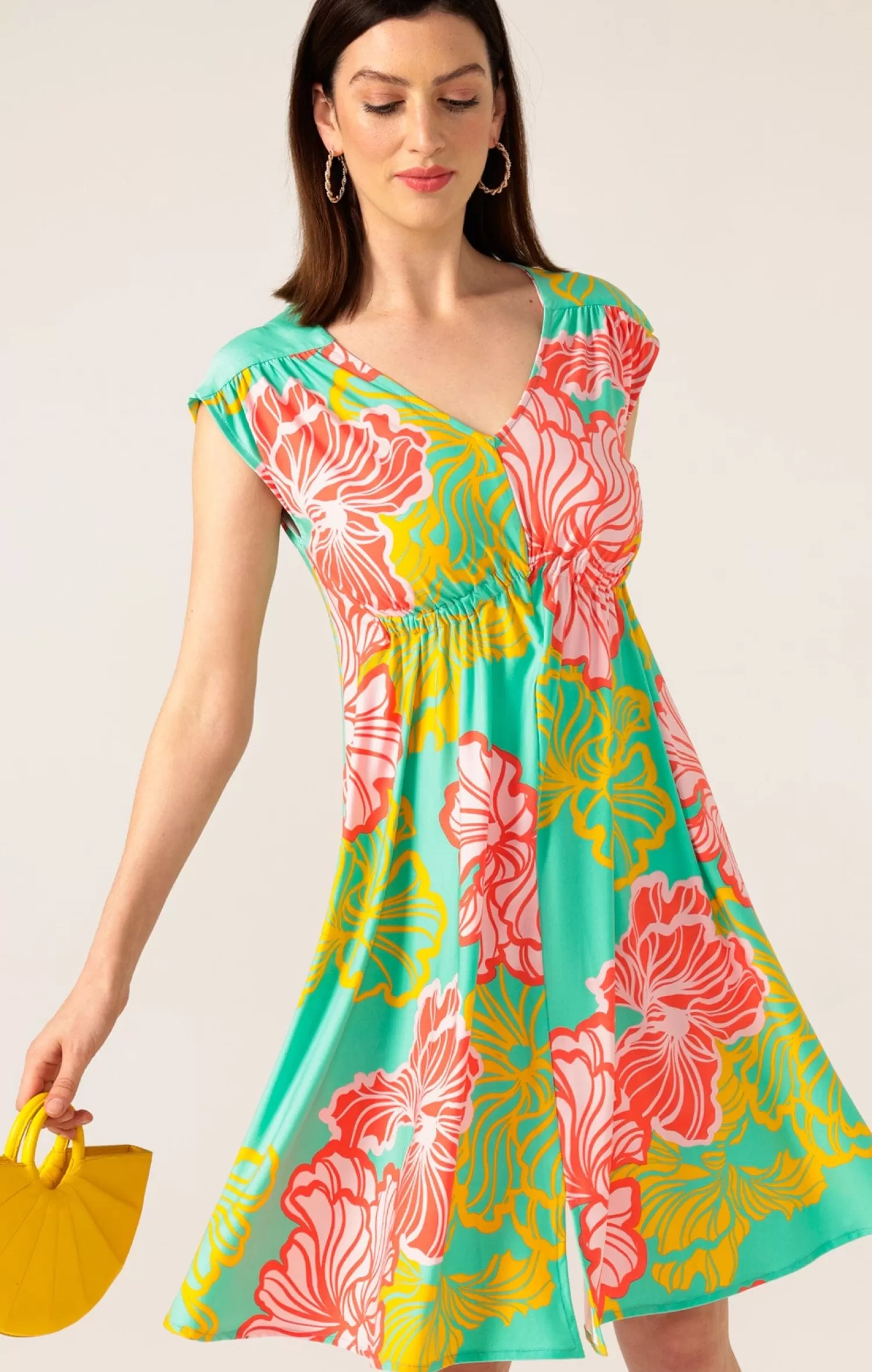 SACHA DRAKE SUGAR SUGAR DRESS IN MINT CORAL FLOWER