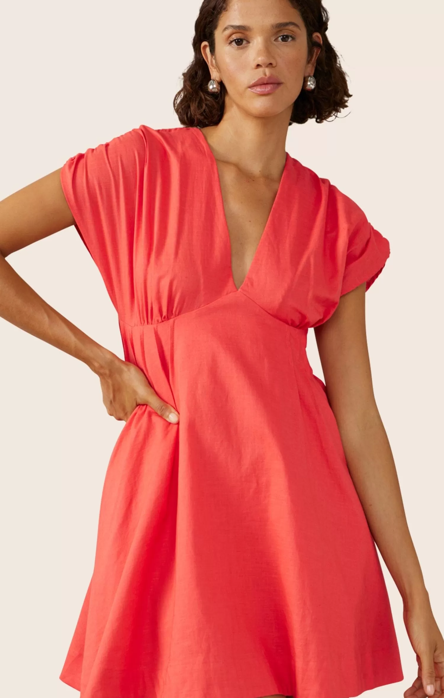 Mon Renn SUNLIGHT MINI DRESS IN HIBISCUS PINK