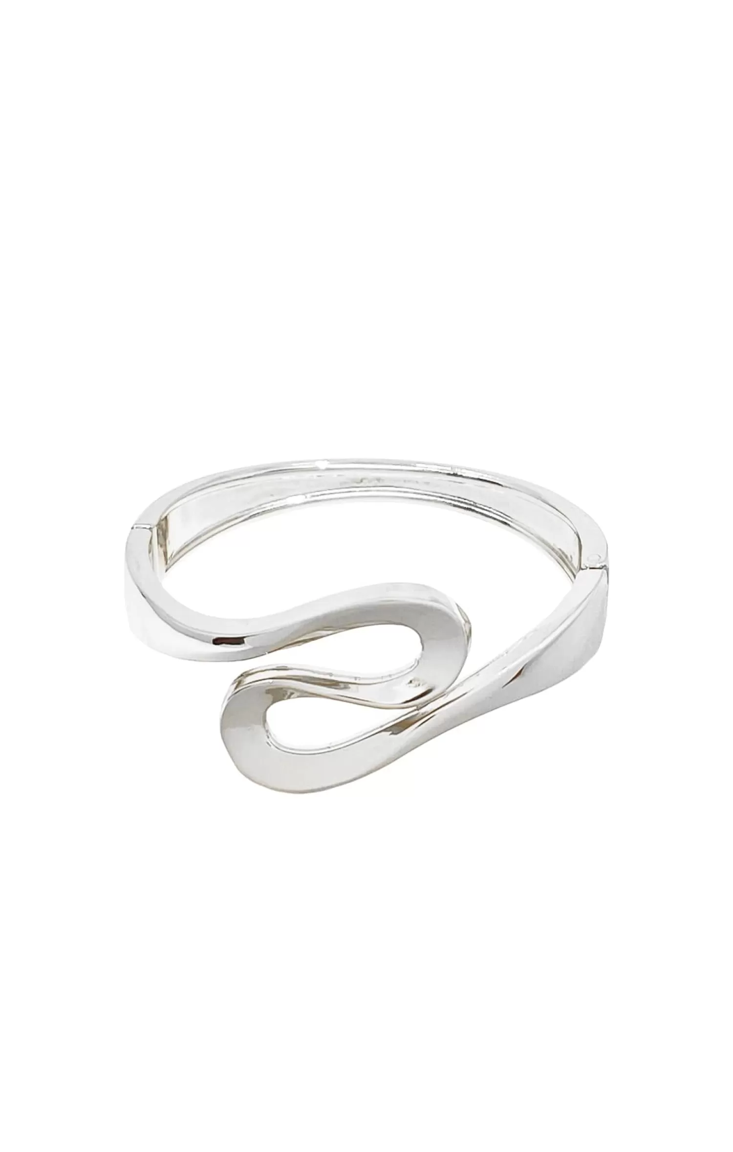 Adorne SWIRL FRONT METAL BANGLE IN