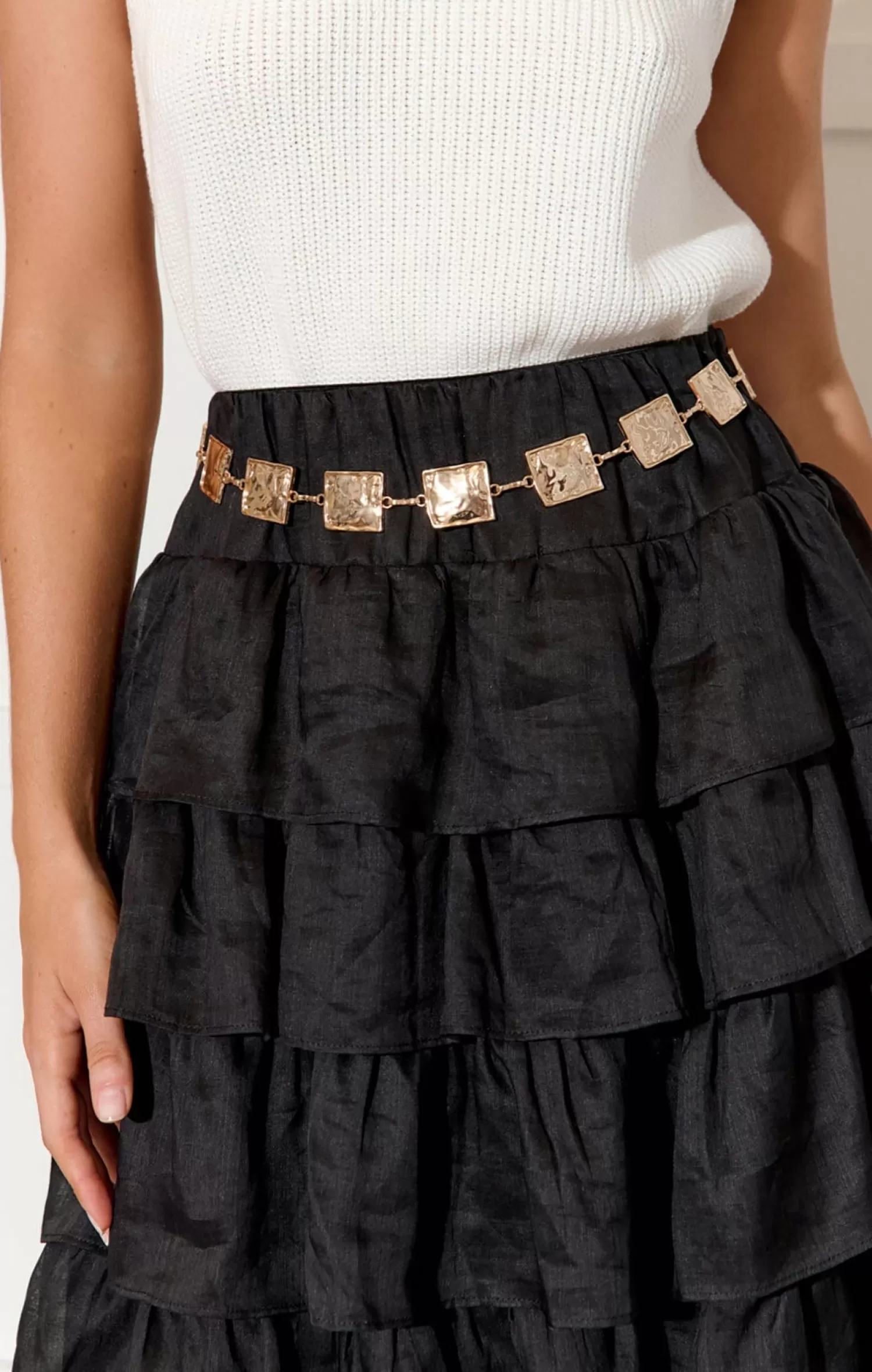 ADORNE TEXTURED SQUARES EVENT BELT