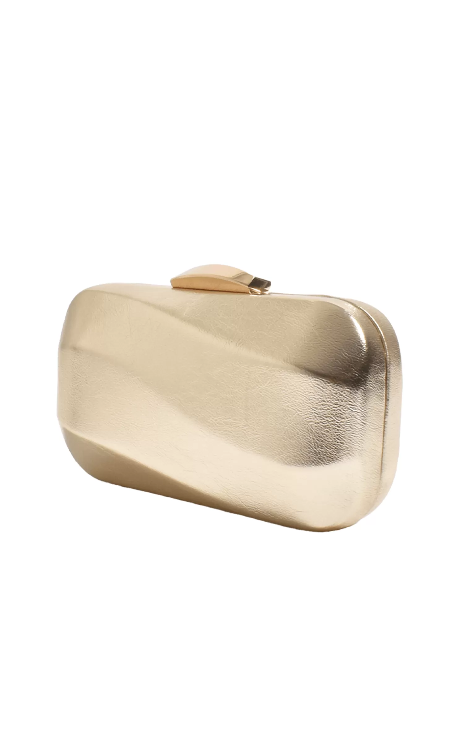 Adorne WAVY STRUCTURED METALLIC CLUTCH IN