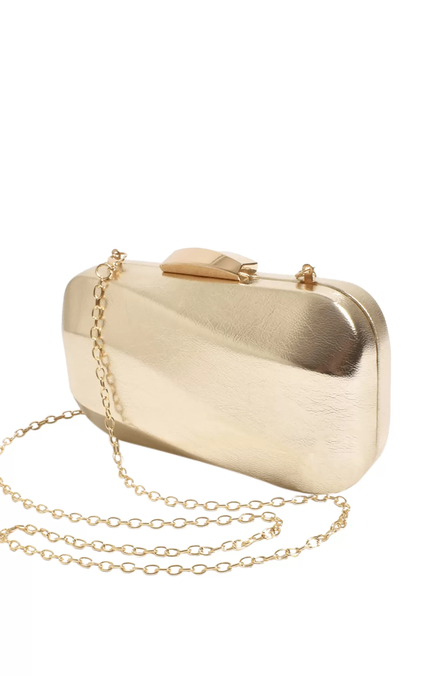 Adorne WAVY STRUCTURED METALLIC CLUTCH IN